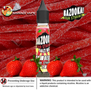 BAZOOKA STRAWBERRY SOUR STRAWS SALTNIC
