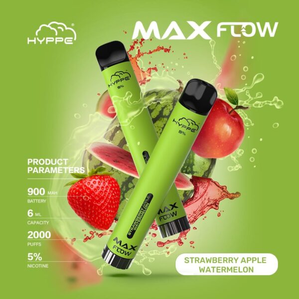 HYPPE MAX FLOW 2000 PUFFS - STRAWBERRY APPLE WATERMELON